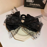 Bow Tie Ribbon Mesh Grab Clip Hair Claws