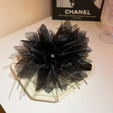 Bow Tie Ribbon Mesh Grab Clip Hair Claws