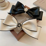 Bowknot Hair Clip Crystal Pearl Hairpins Camellia Bow Bride Tiara