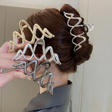Metal Geometry Wavy Crab Hair Clip for Women's Hair