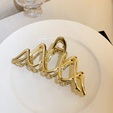 Metal Geometry Wavy Crab Hair Clip for Women's Hair