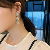 Rhinestone Hanging Earrings 925 Sterling Silver Needle