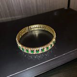 Sparkly Green Rhinestone Bracelet Women's Crystal Wristband Jewelry