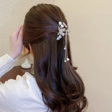 Lily of the Valley Tassel Hair Claws with Rhinestones