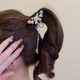 Lily of the Valley Tassel Hair Claws with Rhinestones