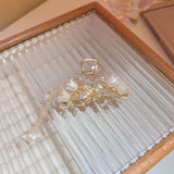 Lily of the Valley Tassel Hair Claws with Rhinestones