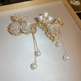 Rhinestones Bellflower Rabbit Hair Claws Bridal Pearls Tassel Hairwear