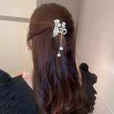 Rhinestones Bellflower Rabbit Hair Claws Bridal Pearls Tassel Hairwear