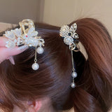 Rhinestones Bellflower Rabbit Hair Claws Bridal Pearls Tassel Hairwear