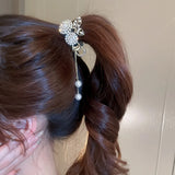 Rhinestones Bellflower Rabbit Hair Claws Bridal Pearls Tassel Hairwear