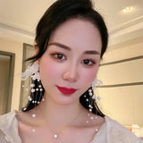 Pearl Pendants Earrings Rhinestone Lace Woman Earring Women Stud Dangle Jewelry