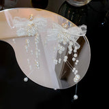 Pearl Pendants Earrings Rhinestone Lace Woman Earring Women Stud Dangle Jewelry