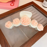 Romantic Rose Flower Hair Claws Vintage Acrylic Headdress