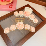 Romantic Rose Flower Hair Claws Vintage Acrylic Headdress