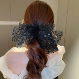 Bead Slice Bowknot Spring Clip Hair Pins for Women