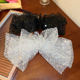 Bead Slice Bowknot Spring Clip Hair Pins for Women