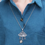 Ethnic Wind Rosefinch Pendant Phoenix Retro Fan Peacock Tassel Necklace
