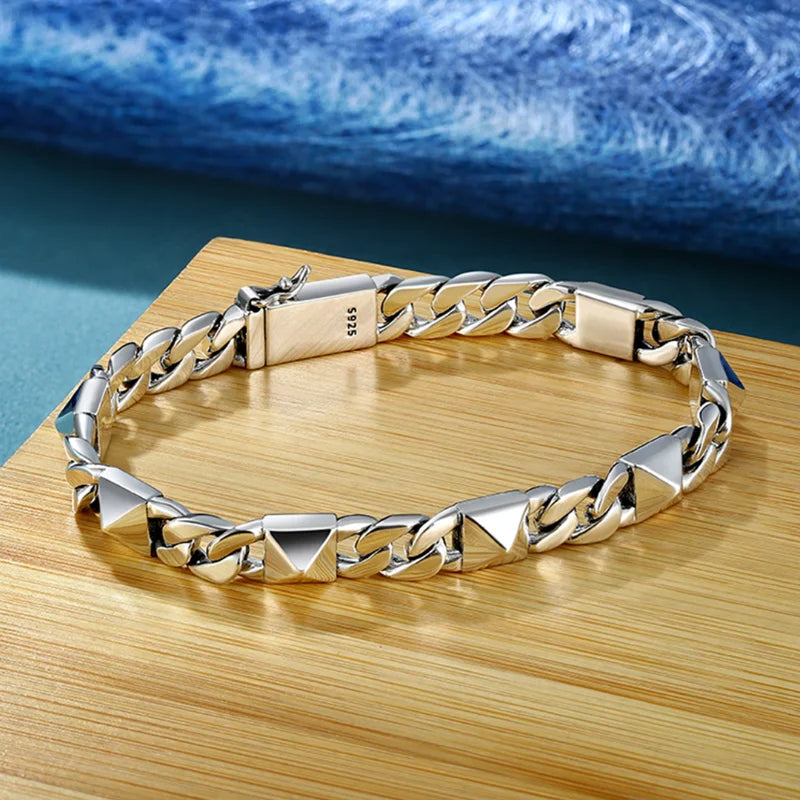 European American Style Willow Nail Cuban Bracelet Men Hip-hop Street