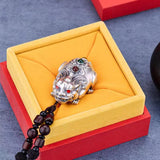 DSSilver National Tide Pixiu Handle Piece Attract Wealth Car Pendant