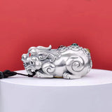 DSSilver National Tide Pixiu Handle Piece Attract Wealth Car Pendant