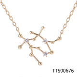 Zodiac Zircon Constellation Pendant Necklace