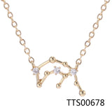 Zodiac Zircon Constellation Pendant Necklace