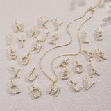 18mm Pearl Alif Letters Pendant Charms for Necklace DIY Gift