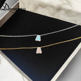 Enamel Name Necklace Single Letters Choker Zircon Pendant Necklace