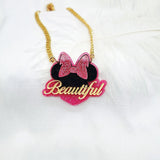 Personalized Nameplate Necklace Custom Cartoon Earrings for Kids Gift
