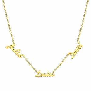 Three Name Necklace Letters Pendant Stainless Steel For Women