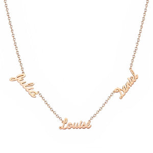 Three Name Necklace Letters Pendant Stainless Steel For Women