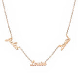 Three Name Necklace Letters Pendant Stainless Steel For Women