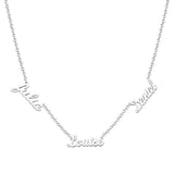 Three Name Necklace Letters Pendant Stainless Steel For Women