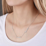 Three Name Necklace Letters Pendant Stainless Steel For Women