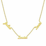 Three Name Necklace Letters Pendant Stainless Steel For Women