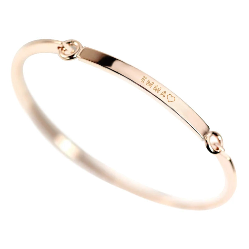 Personalized Copper Bangle Bracelet with Initial Engraving