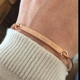 Personalized Copper Bangle Bracelet with Initial Engraving