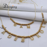 Personalized Pave Letter Necklace with Unique Letter Balls - 6 mm