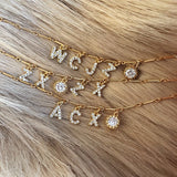 Personalized Pave Letter Necklace with Unique Letter Balls - 6 mm