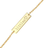 DUOYING Baby Bar Name Bracelet Engraved Name Personalized Initial Bracelet