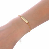 DUOYING Baby Bar Name Bracelet Engraved Name Personalized Initial Bracelet