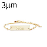 DUOYING Baby Bar Name Bracelet Engraved Name Personalized Initial Bracelet