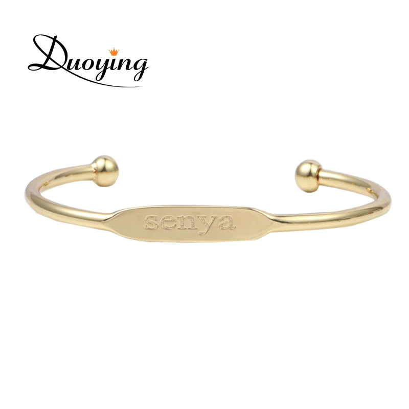 Personalized Baby Bangle Bracelet Copper Initial Engraved Name Love Bangle