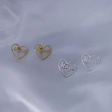 Heart Earring Personalized Name Studs for Kids