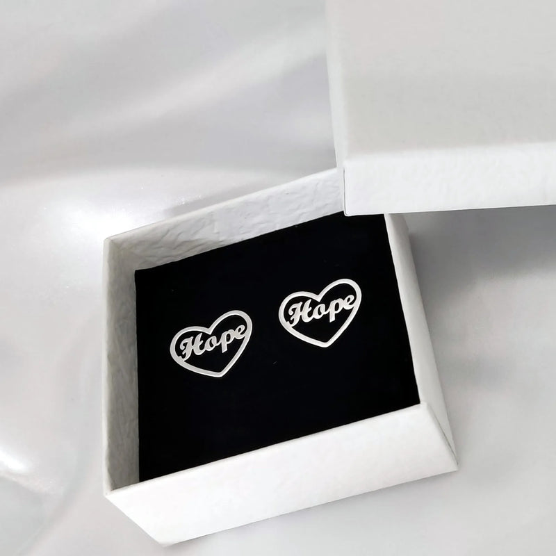 Heart Earring Personalized Name Studs for Kids