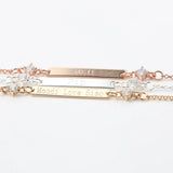 Personalized Crystal Bar Bracelet with Zirconia for Women