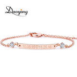 Personalized Crystal Bar Bracelet with Zirconia for Women
