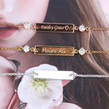 Crystal Baby Bracelet 25*6 mm Bar Personalized Name Engraved Graduation Gift