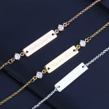 Crystal Baby Bracelet 25*6 mm Bar Personalized Name Engraved Graduation Gift