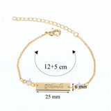 Crystal Baby Bracelet 25*6 mm Bar Personalized Name Engraved Graduation Gift